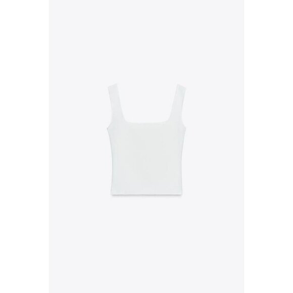 ZARA FLORAL EMBROIDERED STRETCH TOP - Picture 5 of 6